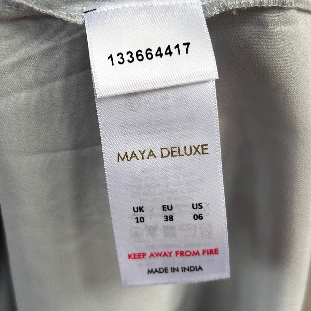 MAYA DELUXE Formal Fairy Floral Embroidered Sequin Slip Maxi Gown Dress Y2K Sz 6 - Picture 2 of 15